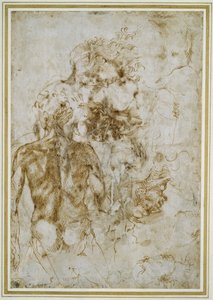 Varios estudios de figuras de Michelangelo Buonarroti